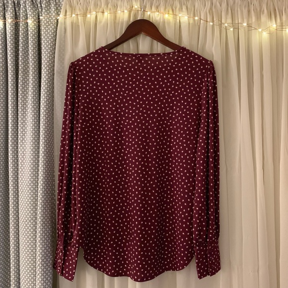 NWT Ann Taylor Red Spade Blouse - Picture 3 of 3